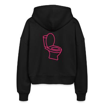 Toilet TOILET Toilet Rosa - Stanley/Stella Boxy Women’s Organic Zip Hoodie Ida - black - Back - AI Model Female 172 light (172cm)