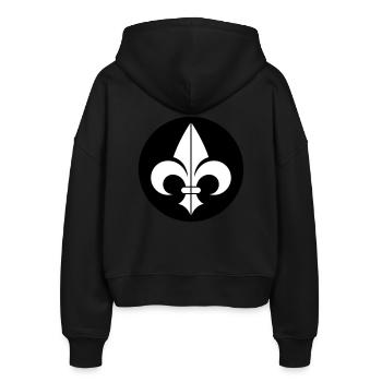 Fleur de Lys - Stanley/Stella Boxy Women’s Organic Zip Hoodie Ida - black - Back - AI Model Female 172 light (172cm)