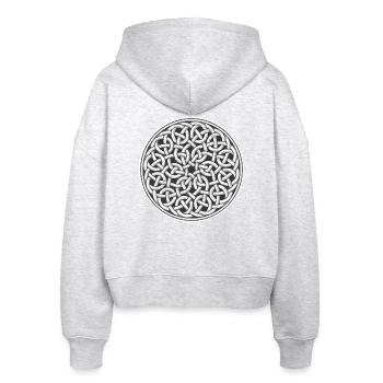 Keltischer Knoten - Stanley/Stella Boxy Frauen Bio Zip Hoodie Ida - Weiß meliert - Hinten - AI Model Female 172 dark (172cm)