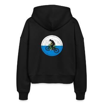 Fahrrad bmx love biking San Marino - Stanley/Stella Boxy Frauen Bio Zip Hoodie Ida - Schwarz - Hinten - AI Model Female 172 light (172cm)