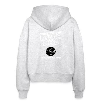 Darkside pen and paper - Stanley/Stella Boxy Women’s Organic Zip Hoodie Ida - heather white - Back - AI Model Female 172 dark (172cm)
