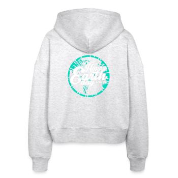 April 22 Happy Earth Day T-shirt - Stanley/Stella Boxy Frauen Bio Zip Hoodie Ida - Weiß meliert - Hinten - AI Model Female 172 dark (172cm)