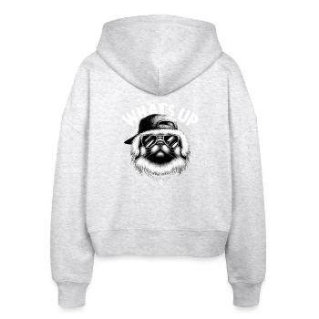Pekingese Was geht ab Löwenhund Hund Geschenk - Stanley/Stella Boxy Frauen Bio Zip Hoodie Ida - Weiß meliert - Hinten - AI Model Female 172 dark (172cm)