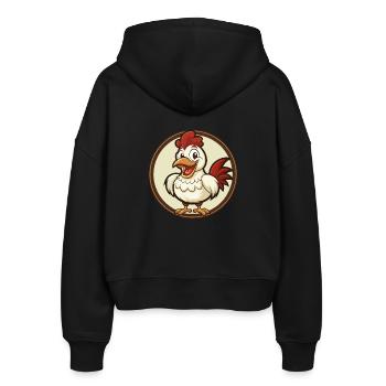 Huhn Bunte Kawaii Cartoon Figur Clipart - Stanley/Stella Boxy Frauen Bio Zip Hoodie Ida - Schwarz - Hinten - AI Model Female 172 light (172cm)