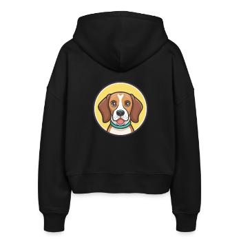 Beagle Harrier Chien Race Dessin animé Kawaii Clipart - Veste à capuche bio Ida Stanley/Stella Femme - noir - Dos - AI Model Female 172 light (172cm)