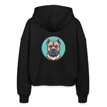 Perro De Presa Canario Hunderasse Cartoon Kawaii - Stanley/Stella Boxy Frauen Bio Zip Hoodie Ida - Schwarz - Hinten - AI Model Female 172 light (172cm)
