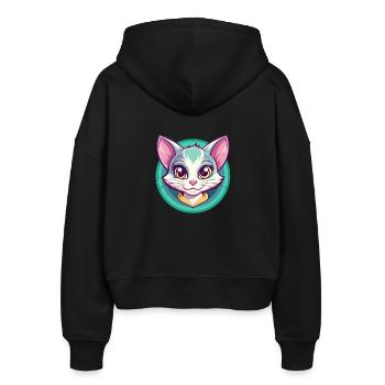 Bambino Chat Race Dessin Animé Kawaii Animal Pet - Veste à capuche bio Ida Stanley/Stella Femme - noir - Dos - AI Model Female 172 light (172cm)