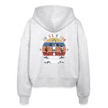 Socken Lacrosse - Stanley/Stella Boxy Frauen Bio Zip Hoodie Ida - Weiß meliert - Hinten - AI Model Female 172 dark (172cm)
