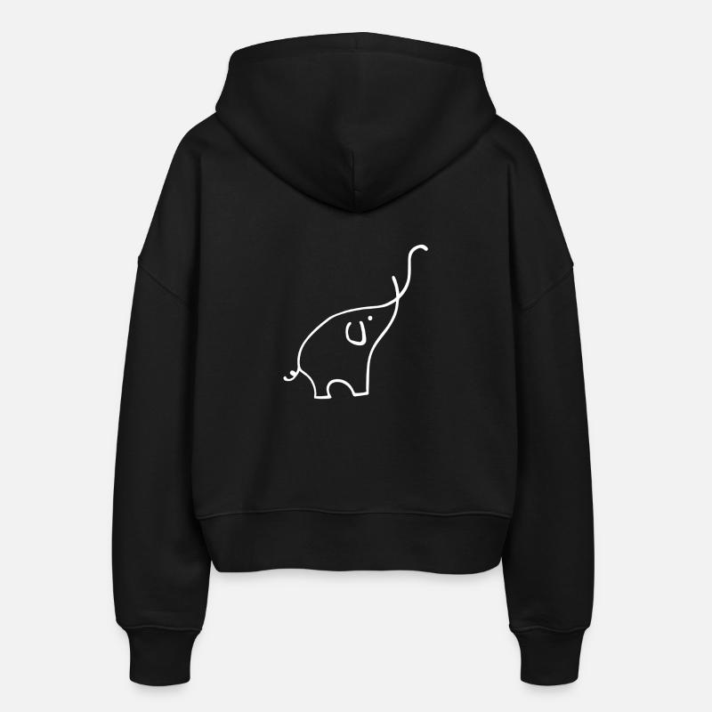 Éléphant - Veste à capuche bio Ida Stanley/Stella Femme - noir