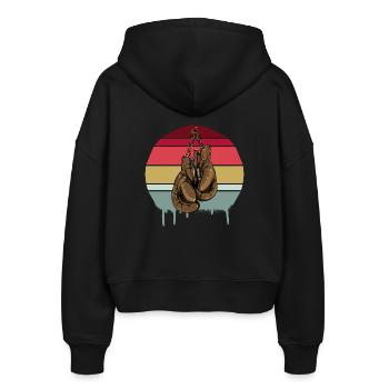 Boxing Gloves - Stanley/Stella Boxy Women’s Organic Zip Hoodie Ida - black - Back - AI Model Female 172 light (172cm)