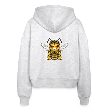 Hornet Steampunk Warrior Pressure und Steam - Stanley/Stella Boxy Frauen Bio Zip Hoodie Ida - Weiß meliert - Hinten - AI Model Female 172 dark (172cm)