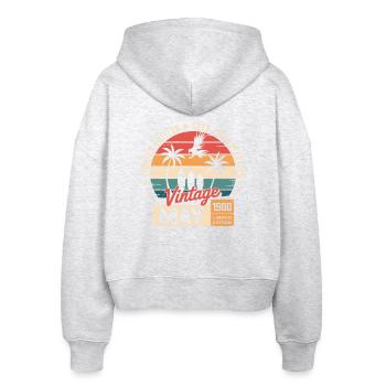 Special anniversary with this design May 1980 - Stanley/Stella Boxy Women’s Organic Zip Hoodie Ida - heather white - Back - AI Model Female 172 dark (172cm)