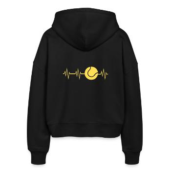 Tennis Puls - Stanley/Stella Boxy Frauen Bio Zip Hoodie Ida - Schwarz - Hinten - AI Model Female 172 light (172cm)