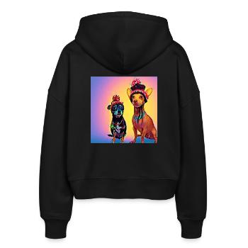 Pop Art - Stanley/Stella Boxy Women’s Organic Zip Hoodie Ida - black - Back - AI Model Female 172 light (172cm)