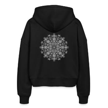 Mandala - Yoga Tops, Yoga Shirts und Yoga Outfit - Stanley/Stella Boxy Frauen Bio Zip Hoodie Ida - Schwarz - Hinten - AI Model Female 172 light (172cm)