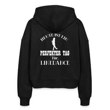 Linedance - Stanley/Stella Boxy Frauen Bio Zip Hoodie Ida - Schwarz - Hinten - AI Model Female 172 light (172cm)