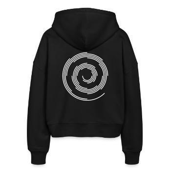 spiral tekno 23 - Stanley/Stella Boxy Frauen Bio Zip Hoodie Ida - Schwarz - Hinten - AI Model Female 172 light (172cm)