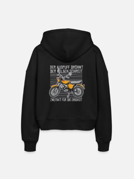 Ost Moped S51 - Stanley/Stella Boxy Frauen Bio Zip Hoodie Ida - Schwarz