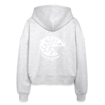 Pizza Drawing - Stanley/Stella Boxy Women’s Organic Zip Hoodie Ida - heather white - Back - AI Model Female 172 dark (172cm)