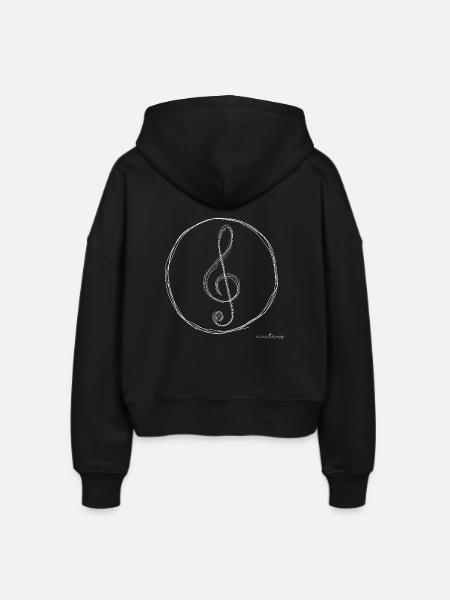 Notenschlüssel Skizze - Stanley/Stella Boxy Frauen Bio Zip Hoodie Ida - Schwarz