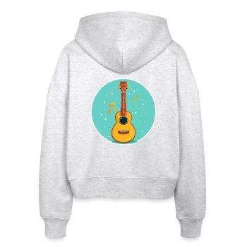 Ukulele Illustration - Stanley/Stella Boxy Frauen Bio Zip Hoodie Ida - Weiß meliert - Hinten - AI Model Female 172 dark (172cm)