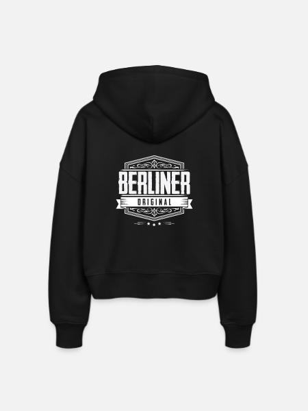 Berliner Original - Berlin - Stanley/Stella Boxy Frauen Bio Zip Hoodie Ida - Schwarz