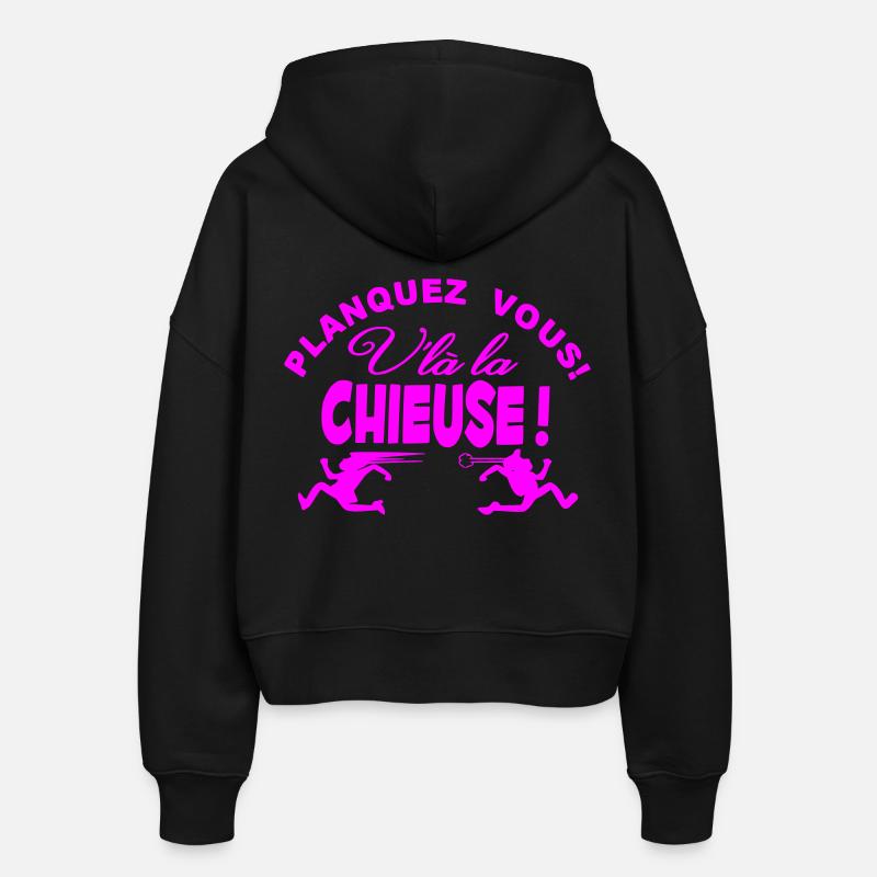 Planquez vous voilà la Chieuse - Veste à capuche bio Ida Stanley/Stella Femme - noir