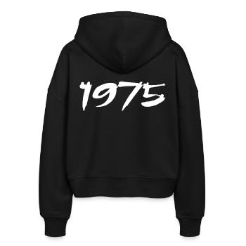 1975 Geschenk zum 50-jährigen Jubiläum 1975 Retro 1975 - Stanley/Stella Boxy Frauen Bio Zip Hoodie Ida - Schwarz - Hinten - AI Model Female 172 light (172cm)