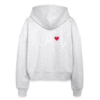 I love Barcelona - Stanley/Stella Boxy Frauen Bio Zip Hoodie Ida - Weiß meliert - Hinten - AI Model Female 172 dark (172cm)