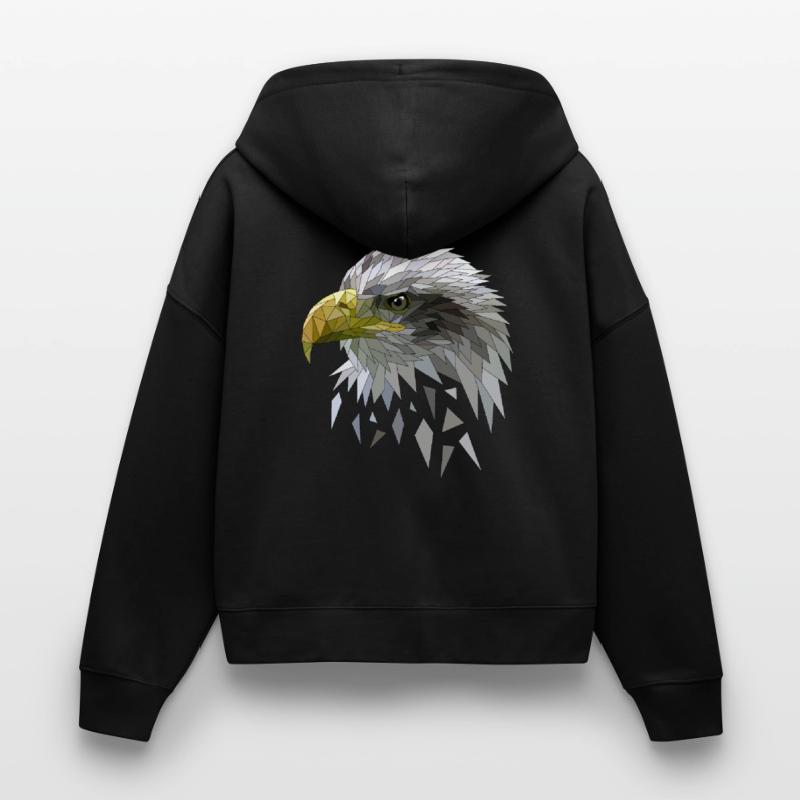 White-tailed eagle low poly polygons geometric Stanley/Stella Boxy Women’s Organic Zip Hoodie Ida