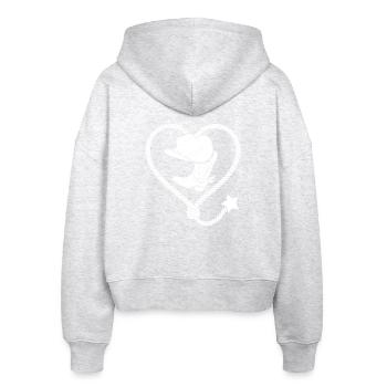 Heart Lasso Line Dance Stetson - Stanley/Stella Boxy Women’s Organic Zip Hoodie Ida - heather white - Back - AI Model Female 172 dark (172cm)