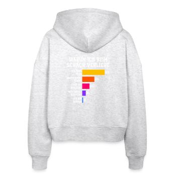 Warum ich beim Squash verliere Squash - Stanley/Stella Boxy Frauen Bio Zip Hoodie Ida - Weiß meliert - Hinten - AI Model Female 172 dark (172cm)