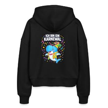 Kölner Karneval Fasching Fasnacht Karnewal - Stanley/Stella Boxy Frauen Bio Zip Hoodie Ida - Schwarz - Hinten - AI Model Female 172 light (172cm)