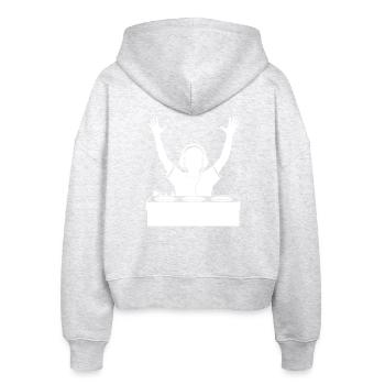 DJ Disc Jockey Festival Party - Stanley/Stella Boxy Frauen Bio Zip Hoodie Ida - Weiß meliert - Hinten - AI Model Female 172 dark (172cm)