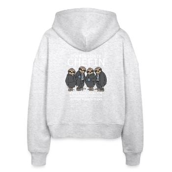 Unglaublich fleißiges Team Faultiere Stolze Chefin - Stanley/Stella Boxy Frauen Bio Zip Hoodie Ida - Weiß meliert - Hinten - AI Model Female 172 dark (172cm)