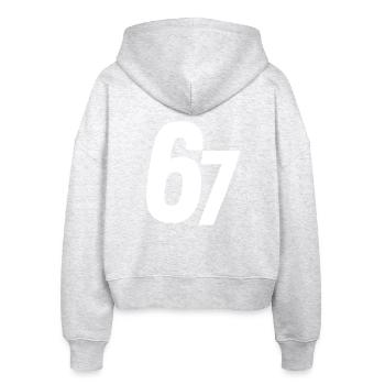 67 Six Seven - Stanley/Stella Boxy Women’s Organic Zip Hoodie Ida - heather white - Back - AI Model Female 172 dark (172cm)