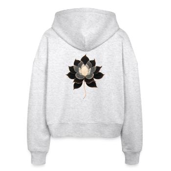 Lotus - Stanley/Stella Boxy Frauen Bio Zip Hoodie Ida - Weiß meliert - Hinten - AI Model Female 172 dark (172cm)