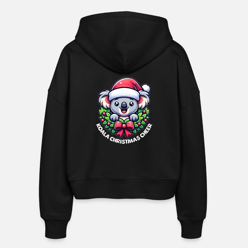 Koala de Noël - Veste à capuche bio Ida Stanley/Stella Femme - noir