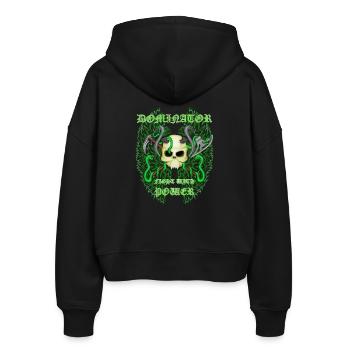 Dominator - Stanley/Stella Boxy Frauen Bio Zip Hoodie Ida - Schwarz - Hinten - AI Model Female 172 light (172cm)