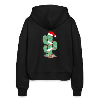 Weihnachts Kaktus Christmas Cactus Geschenk Xmas - Stanley/Stella Boxy Frauen Bio Zip Hoodie Ida - Schwarz - Hinten - AI Model Female 172 light (172cm)