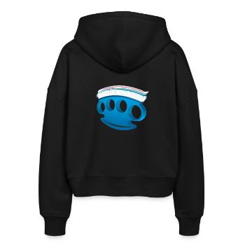 Schlagring Zahnbürste - Geschenk lustig - Stanley/Stella Boxy Frauen Bio Zip Hoodie Ida - Schwarz - Hinten - AI Model Female 172 light (172cm)
