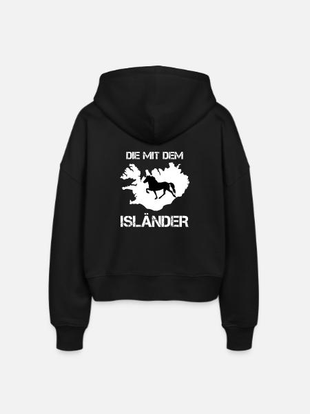 Die mit dem Isländer - Stanley/Stella Boxy Frauen Bio Zip Hoodie Ida - Schwarz
