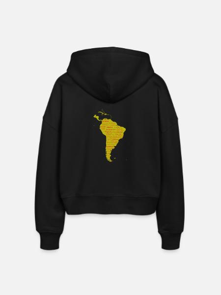 Südamerika Kontinent. Geschenkidee. - Stanley/Stella Boxy Frauen Bio Zip Hoodie Ida - Schwarz
