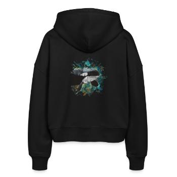 killer whale - Stanley/Stella Boxy Women’s Organic Zip Hoodie Ida - black - Back - AI Model Female 172 light (172cm)