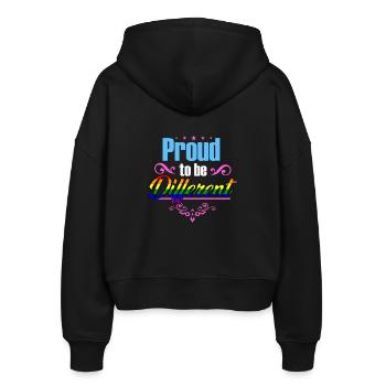Proud to be Different - Stanley/Stella Boxy Frauen Bio Zip Hoodie Ida - Schwarz - Hinten - AI Model Female 172 light (172cm)