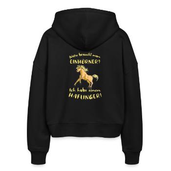 Haflingermotiv Pferde Haflinger Geschenkidee - Stanley/Stella Boxy Frauen Bio Zip Hoodie Ida - Schwarz - Hinten - AI Model Female 172 light (172cm)
