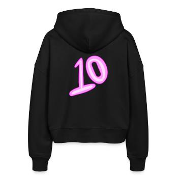 10 - Stanley/Stella Boxy Frauen Bio Zip Hoodie Ida - Schwarz - Hinten - AI Model Female 172 light (172cm)