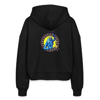 God of the Sea Poseidon - Stanley/Stella Boxy Women’s Organic Zip Hoodie Ida - black - Back - AI Model Female 172 light (172cm)