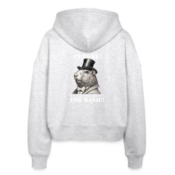 Capybara - Stanley/Stella Boxy Frauen Bio Zip Hoodie Ida - Weiß meliert - Hinten - AI Model Female 172 dark (172cm)