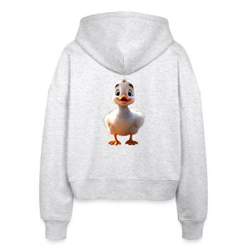 Gans Gänseküken Küken Süße Gans Ente Kleine Gänse - Stanley/Stella Boxy Frauen Bio Zip Hoodie Ida - Weiß meliert - Hinten - AI Model Female 172 dark (172cm)
